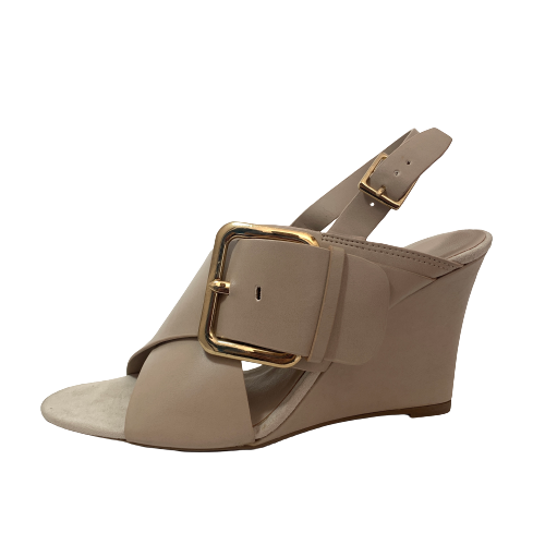 Charles & Keith Taupe Peep-toe Wedges | Gently Used |