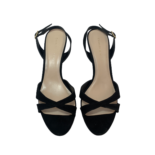 Charles & Keith Black Sling-back Strappy Heels | Gently Used |