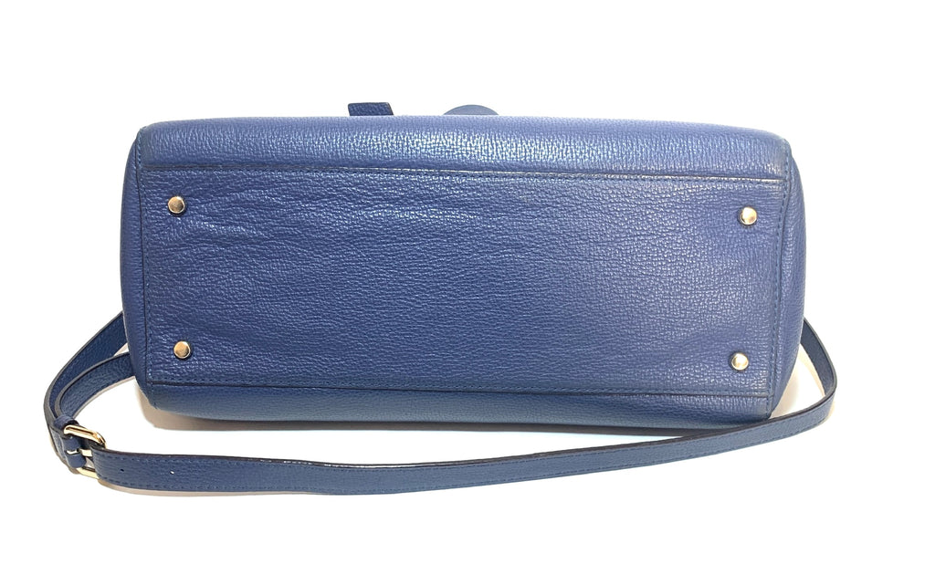 Kate Spade Blue Pebbled Leather 'Jasper Clarke Street' Satchel | Pre Loved |