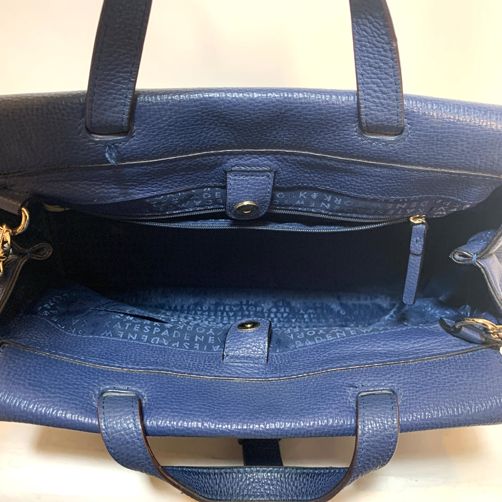 Kate Spade Blue Pebbled Leather 'Jasper Clarke Street' Satchel | Pre Loved |