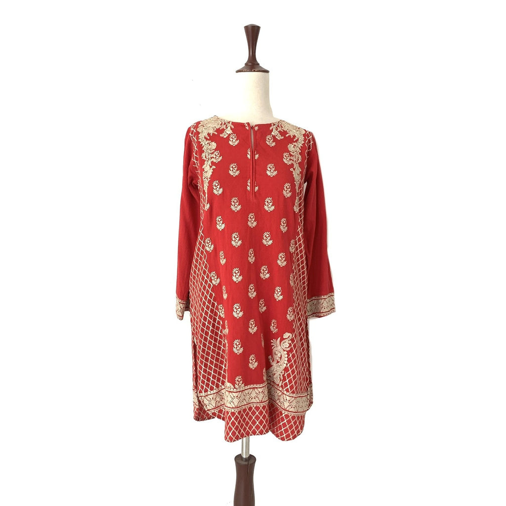 Khaadi Red Embroidered Kameez | Gently Used |