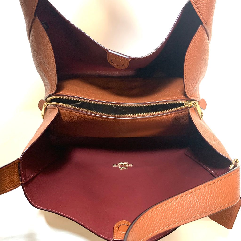 Coach Tan 'Hadley' Pebbled Leather Hobo Bag | Like New |
