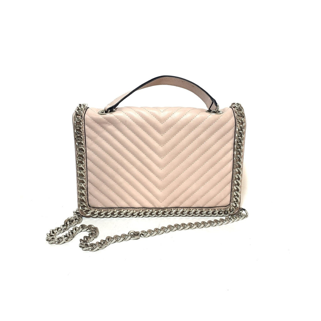 ALDO Light Pink Quilted Silver Chain Shoulder Bag | Pre Loved |