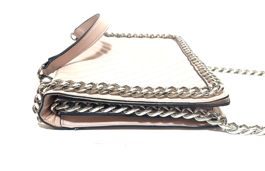 ALDO Light Pink Quilted Silver Chain Shoulder Bag | Pre Loved |
