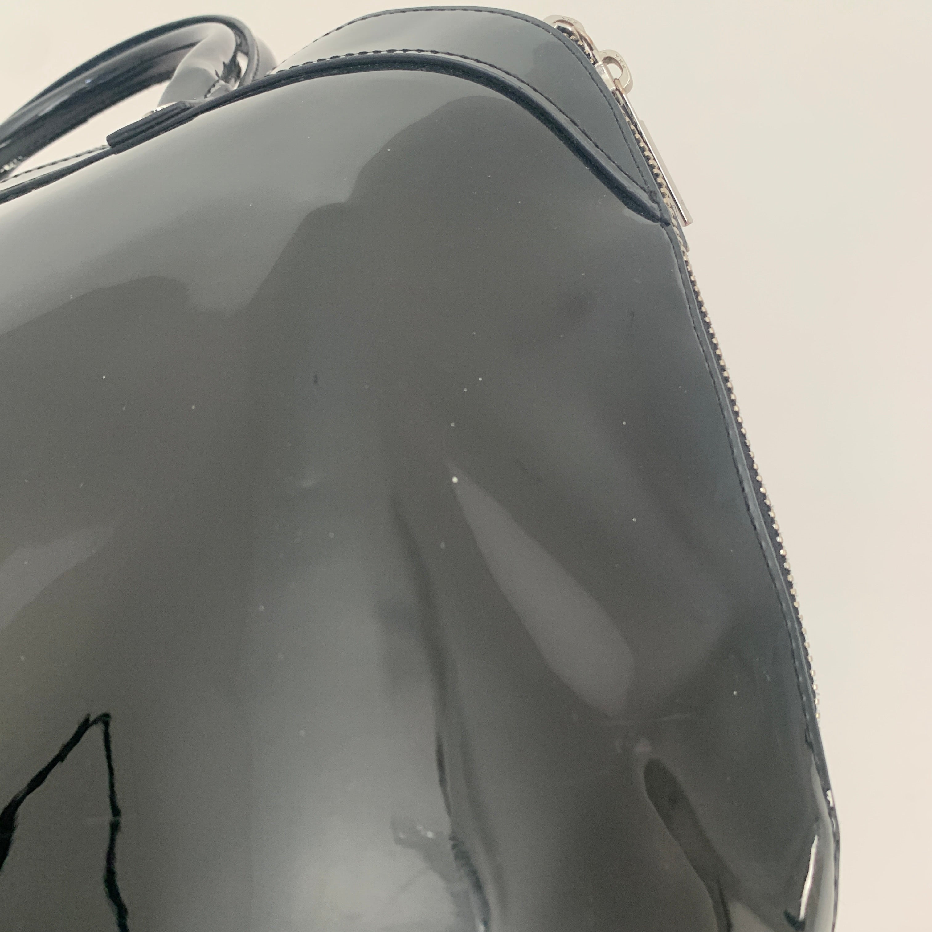 Armani jeans black patent bag outlet