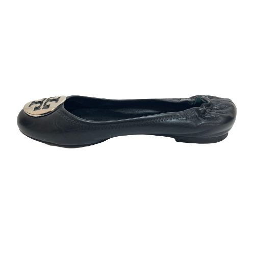 Tory Burch Black Leather REVA Ballet Flats | Pre Loved |