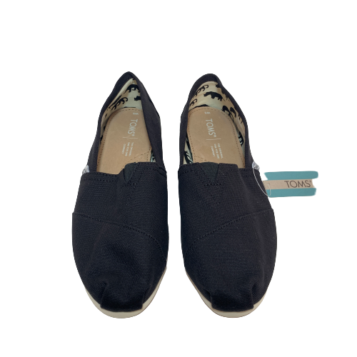 TOMS Women's Black & White Canvas Shoes | Brand New |
