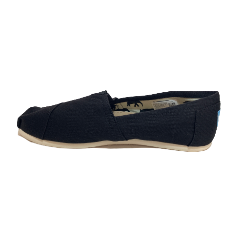 TOMS Women's Black & White Canvas Shoes | Brand New |