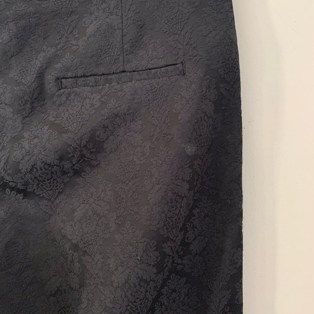 ZARA Black Self-Embroidered Pants | Pre Loved |