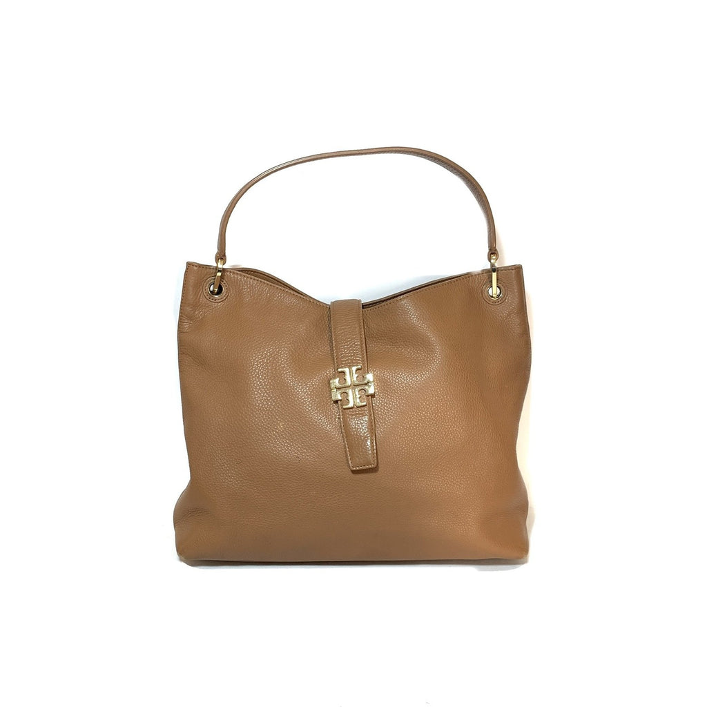 Tory Burch 'Meyer' Tan Leather Plaque Tote | Pre Loved |