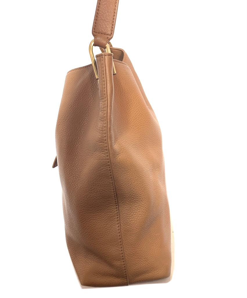 Tory Burch 'Meyer' Tan Leather Plaque Tote | Pre Loved |