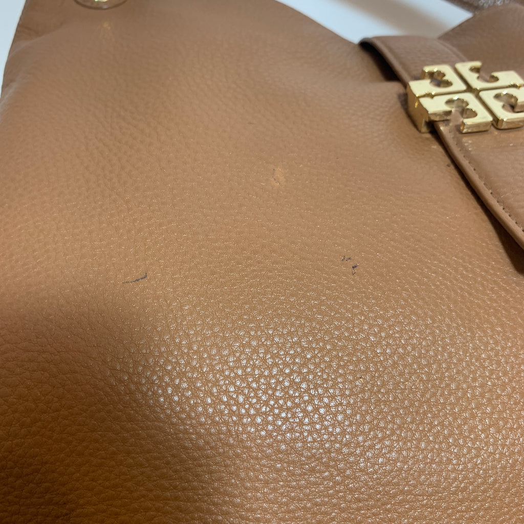 Tory Burch 'Meyer' Tan Leather Plaque Tote | Pre Loved |