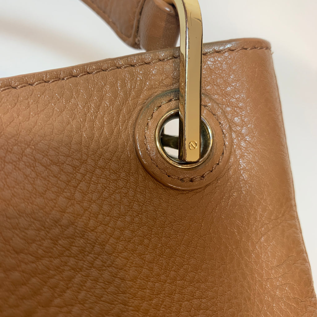 Tory Burch 'Meyer' Tan Leather Plaque Tote | Pre Loved |