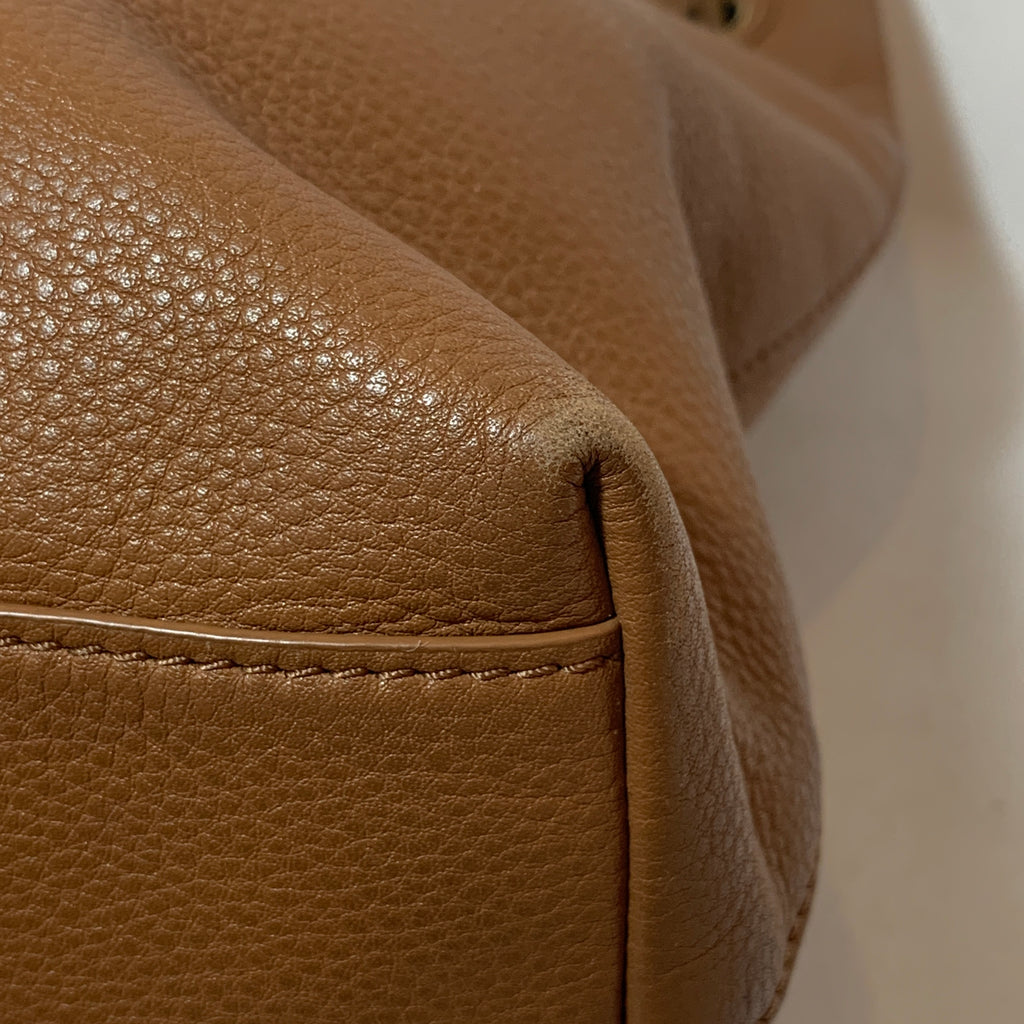 Tory Burch 'Meyer' Tan Leather Plaque Tote | Pre Loved |