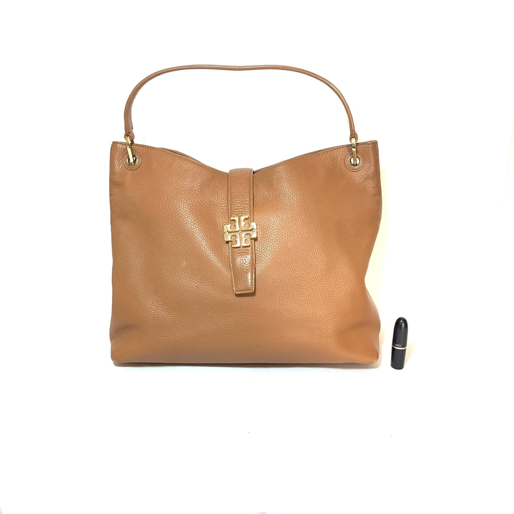 Tory Burch 'Meyer' Tan Leather Plaque Tote | Pre Loved |