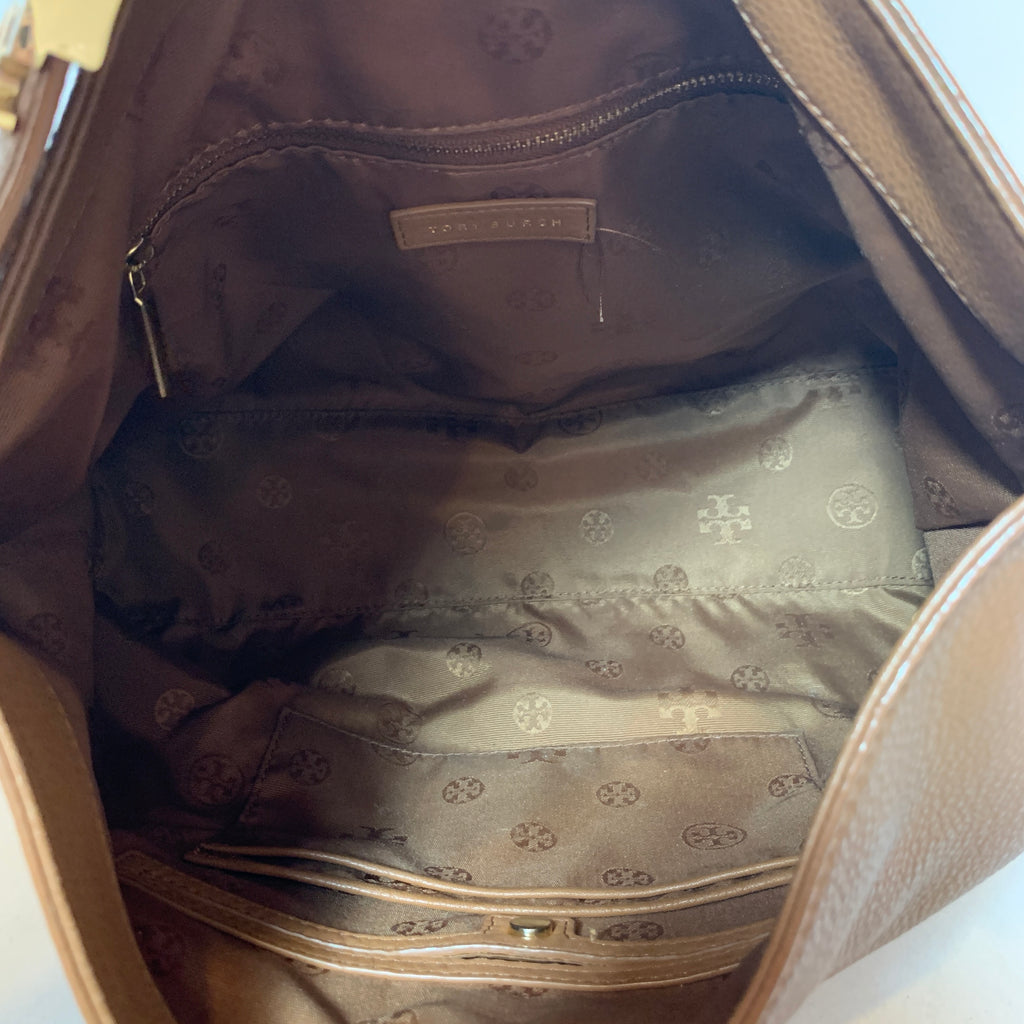 Tory Burch 'Meyer' Tan Leather Plaque Tote | Pre Loved |