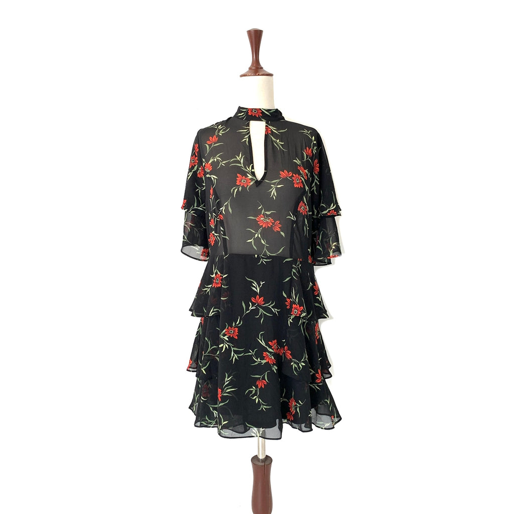 Forever 21 Black Floral Print Dress | Brand New |