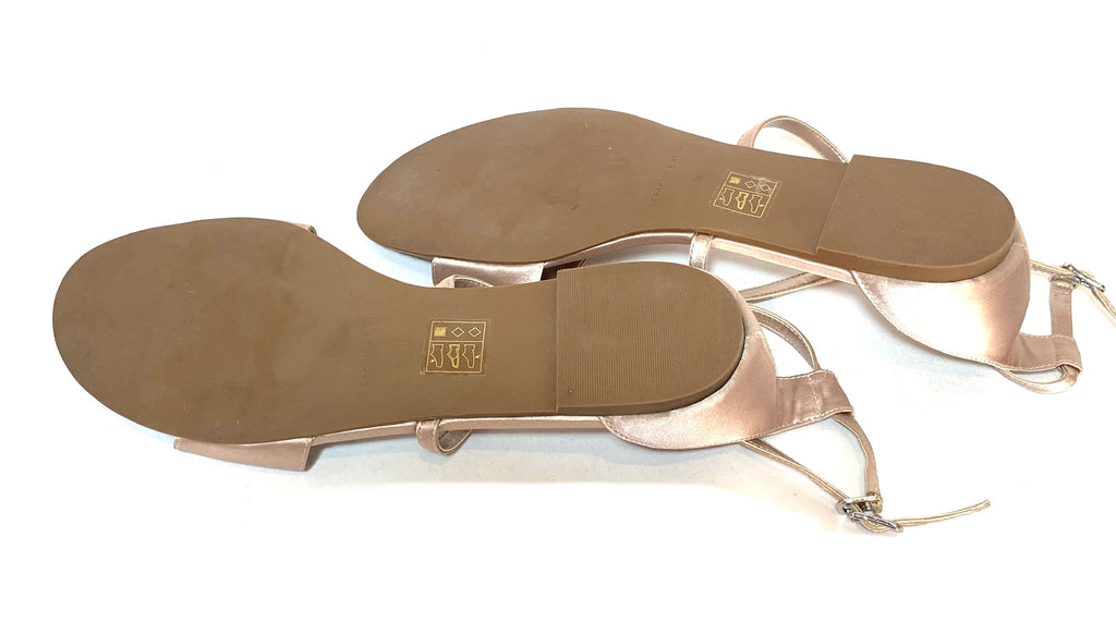 Charles & Keith Taupe Satin Flats | Pre Loved |
