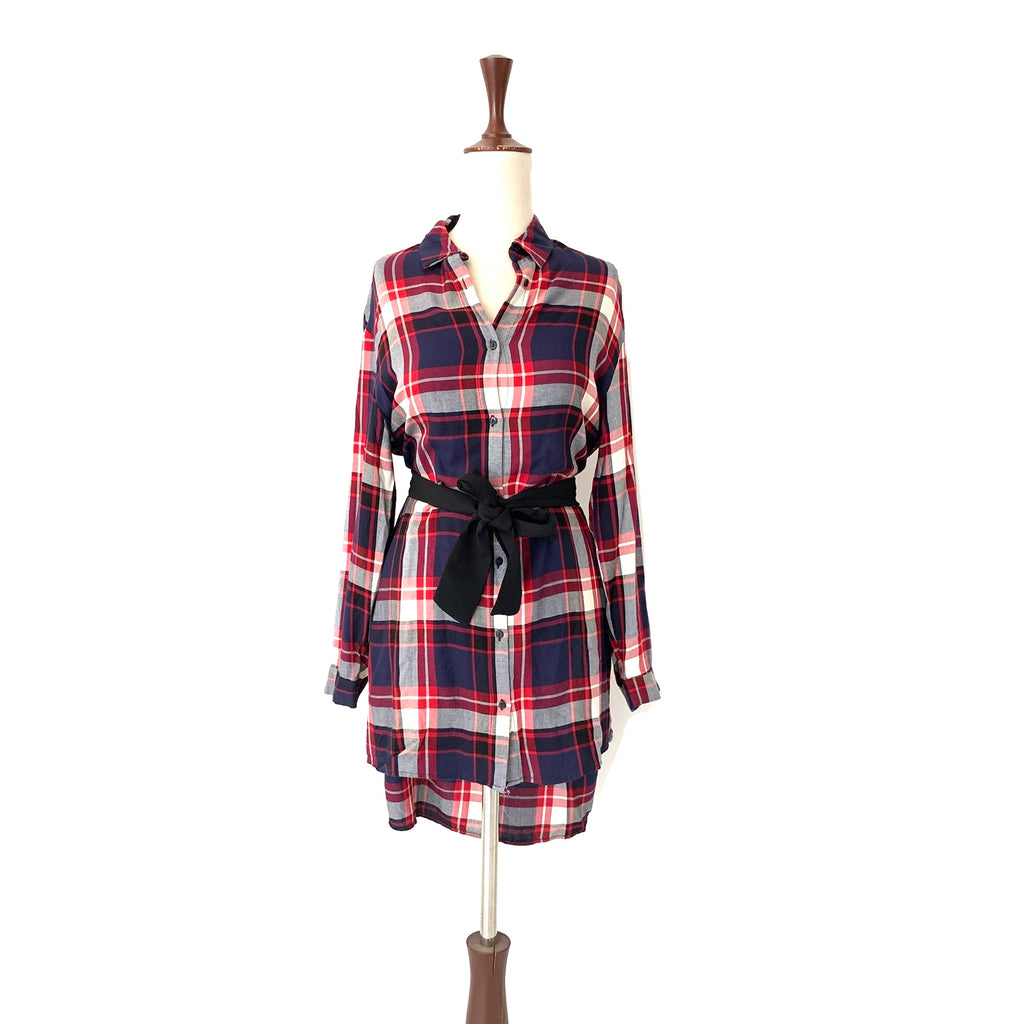 ZARA Checked Belted Long Shirt | Gently Used |