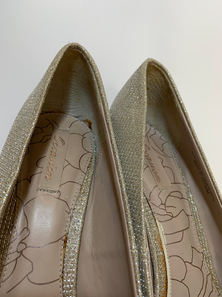 NEXT Silver Metallic Peep-toe Heels | Gently Used |