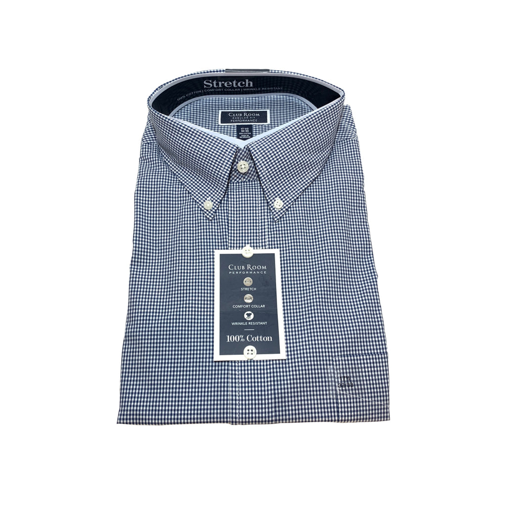 Club Room Men's Blue & White Checked Shirt | Brand New |
