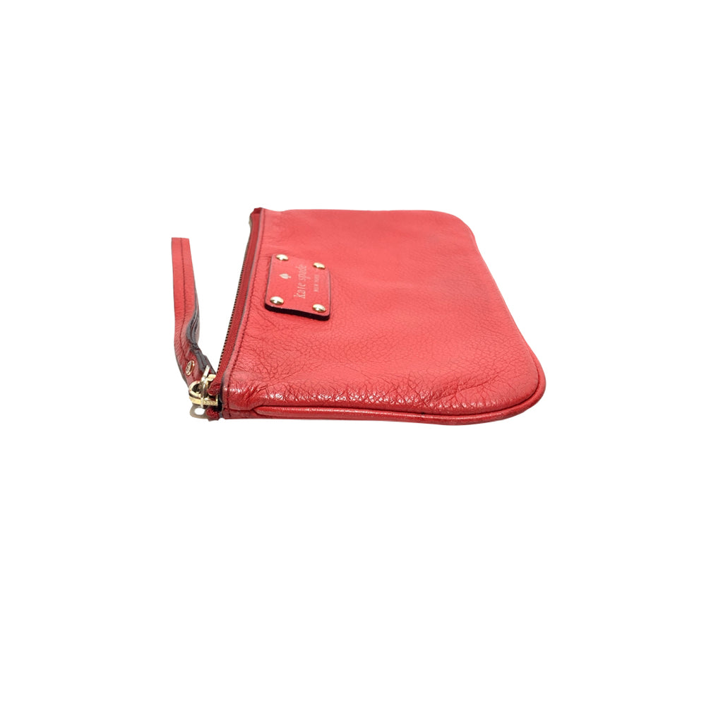 Kate Spade Red Leather Wristlet | Pre Loved |