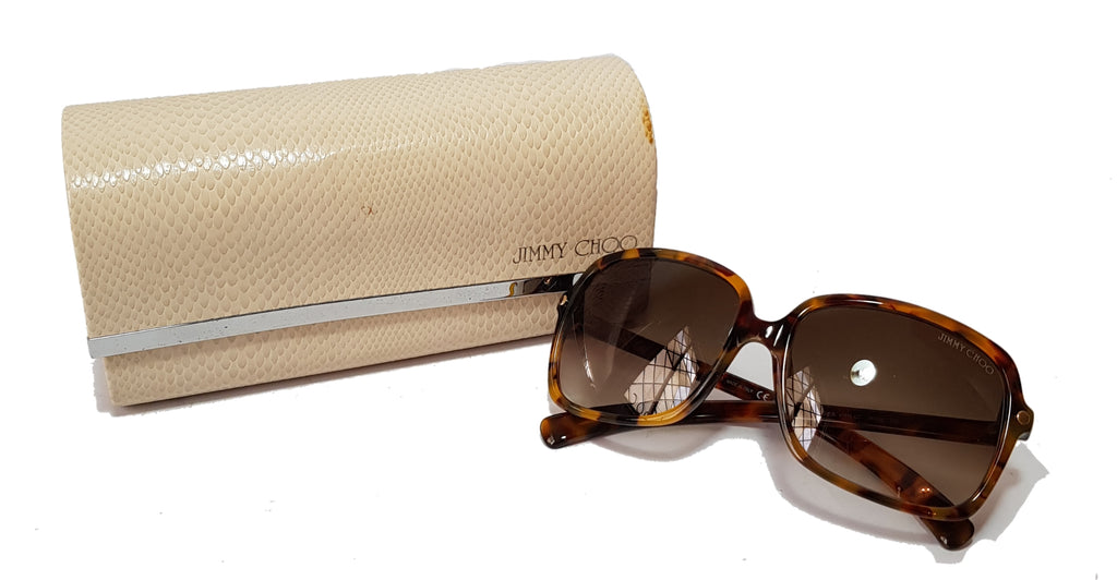 Jimmy Choo Eddie/S Tortoise Rectangular Sunglasses | Gently Used |