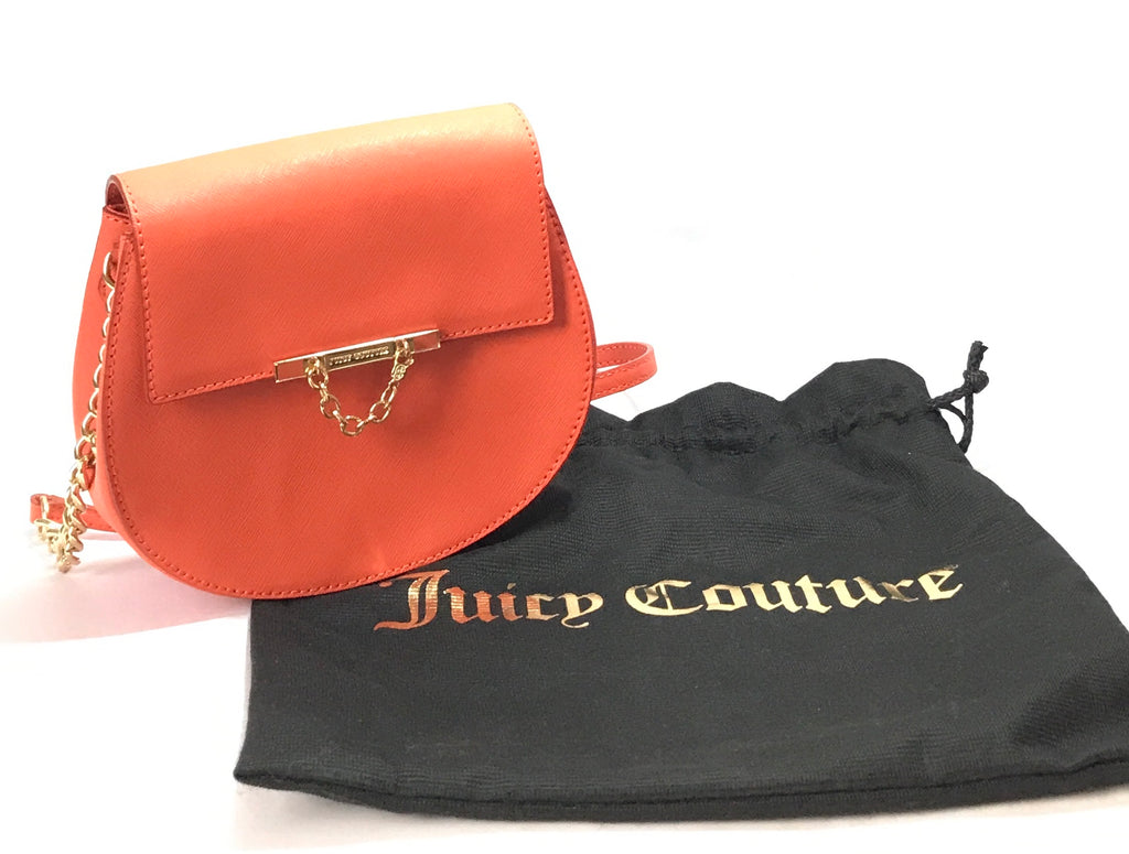 Juicy Couture Orange Leather Saddle Bag | Like New |