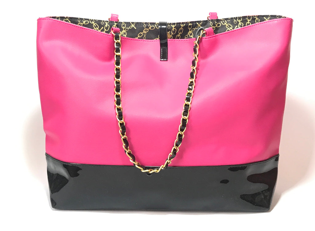 Juicy Couture Pink & Black Tote Bag  | Pre Loved |