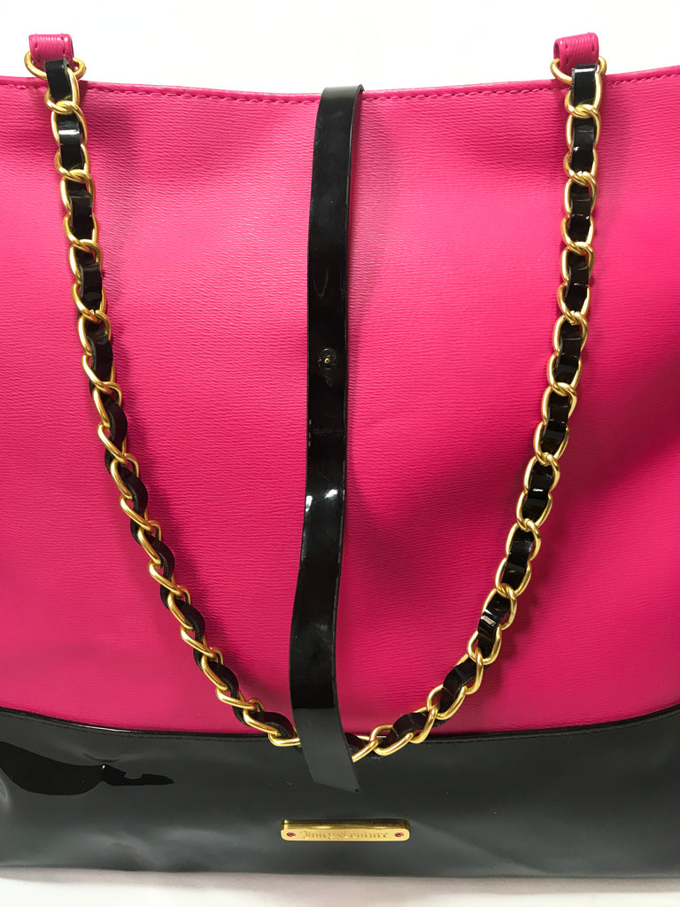 Juicy Couture Pink & Black Tote Bag  | Pre Loved |
