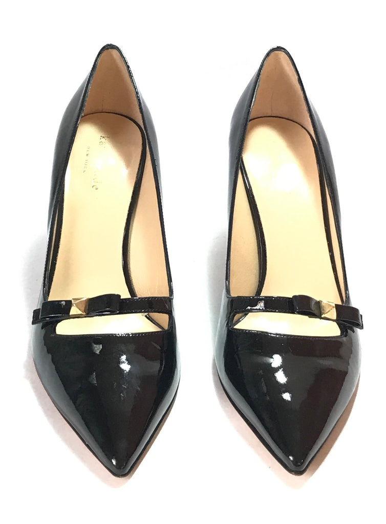 Kate Spade Black Patent Leather Bow Pumps | Like New |