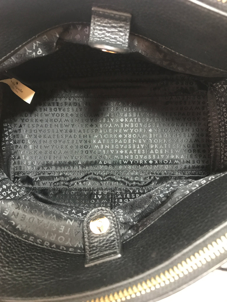 Kate Spade Black 'Duncan Caroline Lane' Leather Tote  | Brand New |