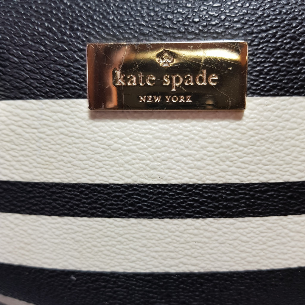 Kate Spade Black & White Striped Satchel | Pre Loved |