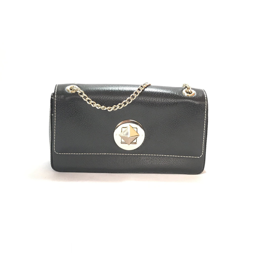 Kate Spade Black Leather Turn-lock Shoulder Bag | Gently Used |