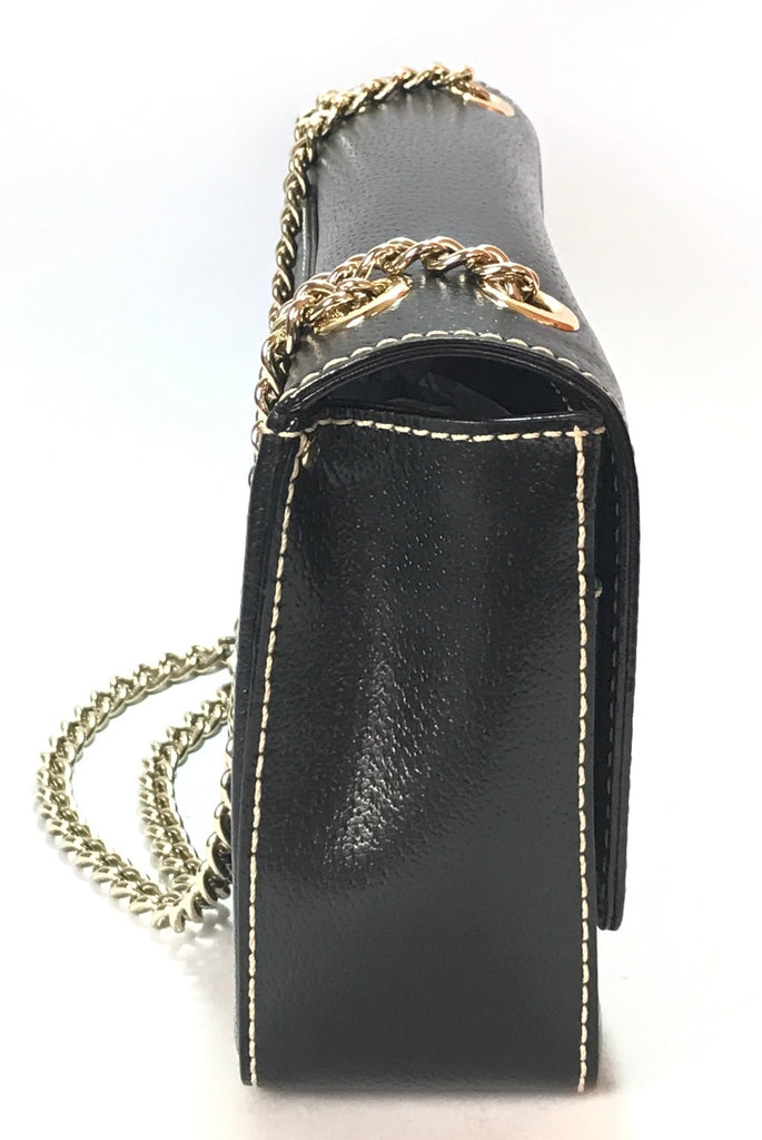 Kate Spade Black Leather Turn-lock Shoulder Bag | Gently Used |
