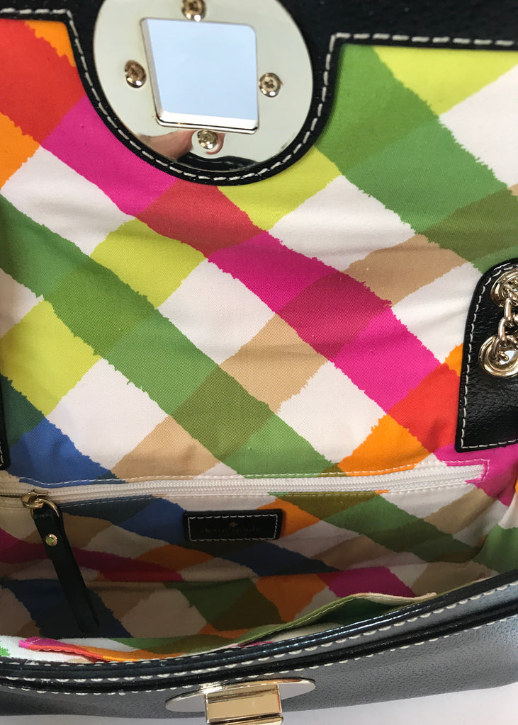 Kate Spade Black Leather Turn-lock Shoulder Bag | Gently Used |