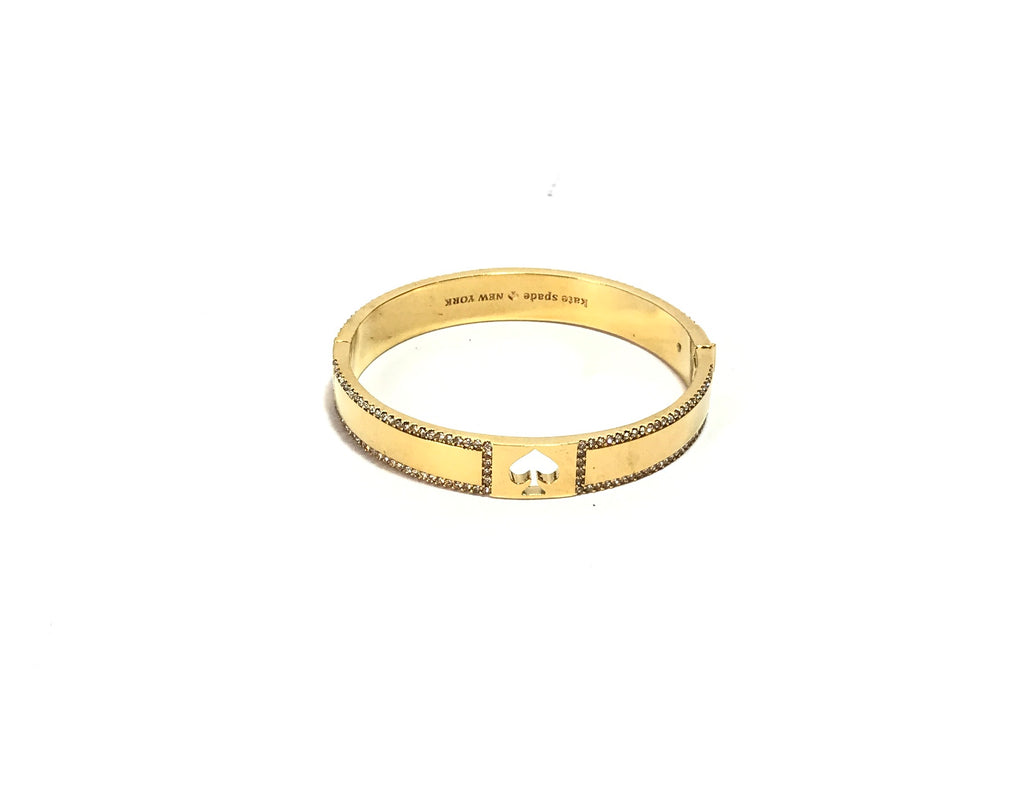 Kate Spade Gold Pave Spade Hinge Bangle | Brand New |