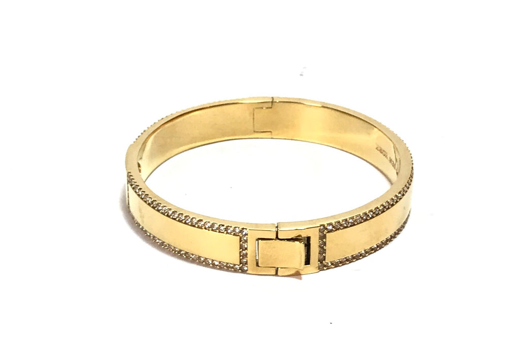Kate Spade Gold Pave Spade Hinge Bangle | Brand New |