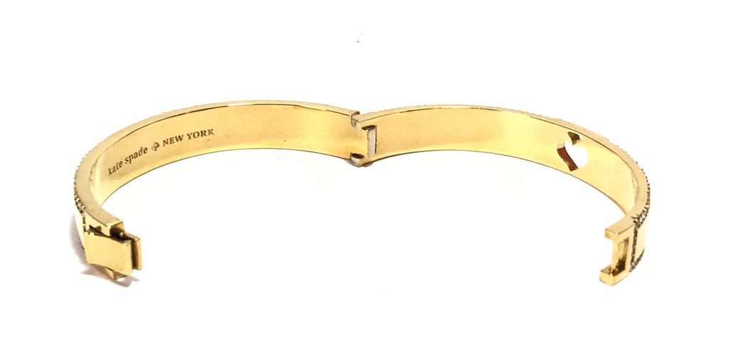 Kate Spade Gold Pave Spade Hinge Bangle | Brand New |