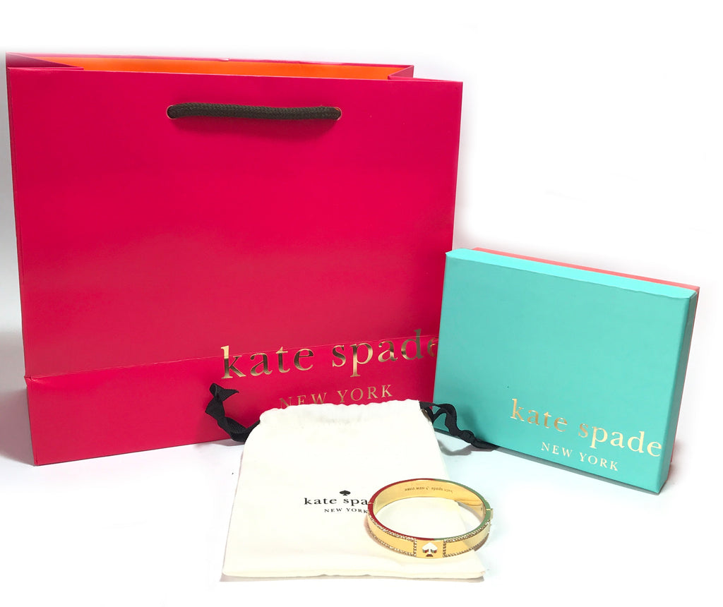Kate Spade Gold Pave Spade Hinge Bangle | Brand New |