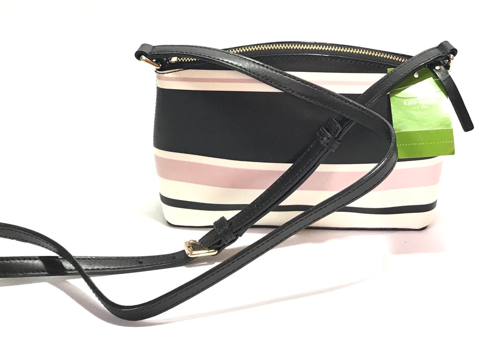 Kate Spade Grove Street Black, Pink & White Striped Cross Body Bag | Brand New |