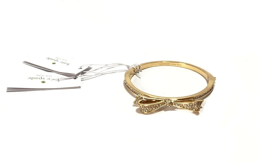 Kate Spade Love Notes Gold Pave Large Bow Bangle  | Brand New |