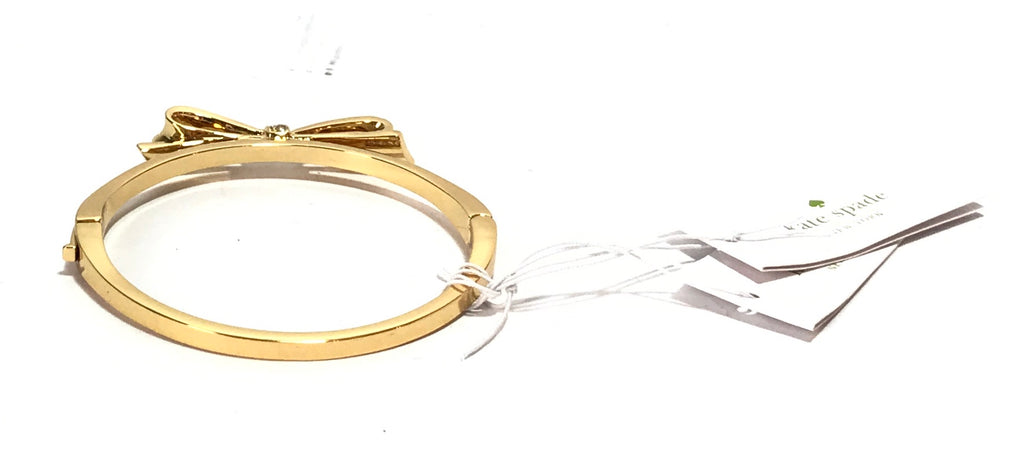 Kate Spade Love Notes Gold Pave Large Bow Bangle  | Brand New |