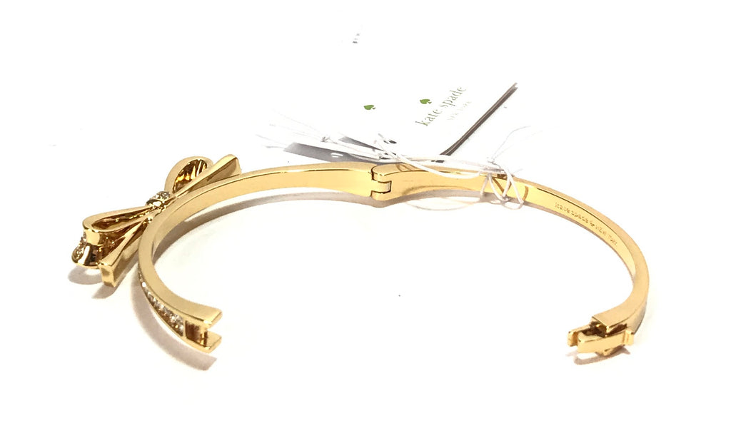 Kate Spade Love Notes Gold Pave Large Bow Bangle  | Brand New |