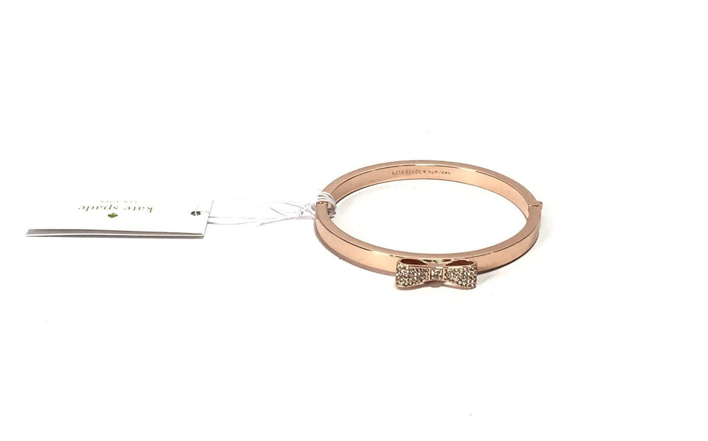 Kate Spade Love Notes Rose Gold Pave Small Bow Bangle  | Brand New |