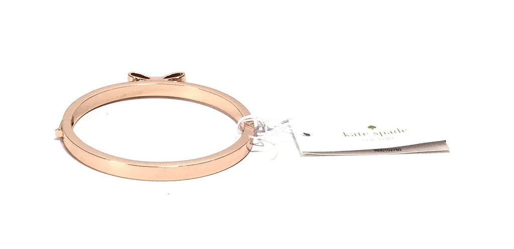 Kate Spade Love Notes Rose Gold Pave Small Bow Bangle  | Brand New |