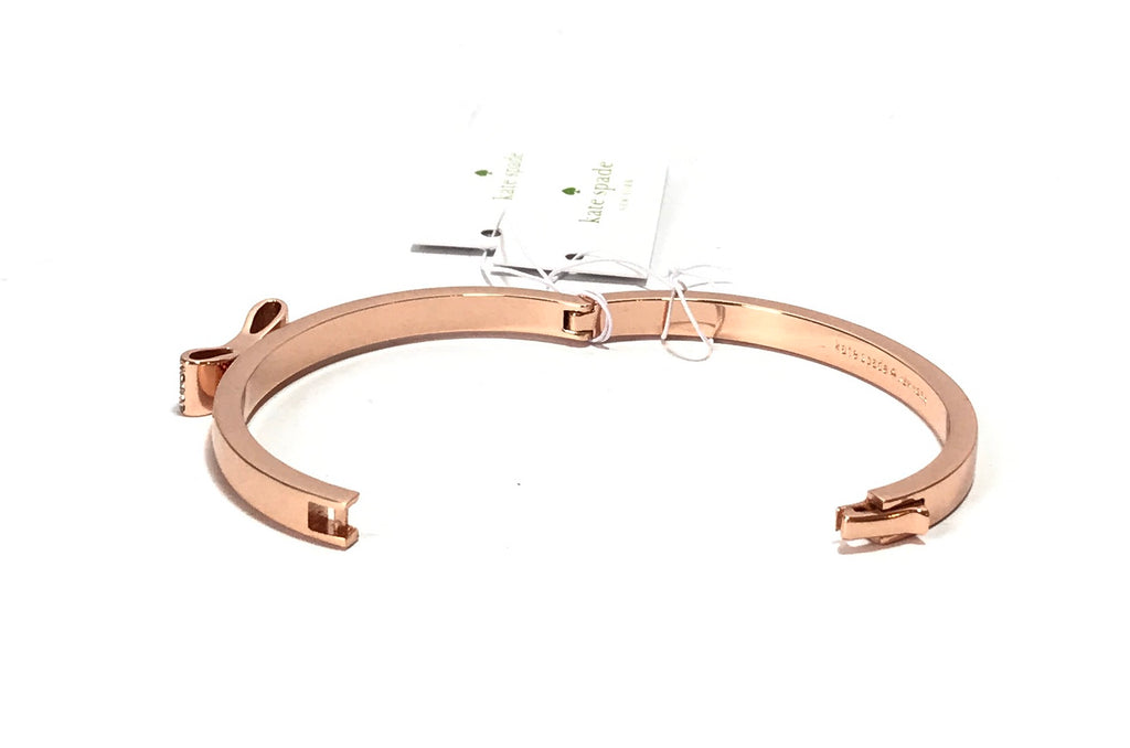 Kate Spade Love Notes Rose Gold Pave Small Bow Bangle  | Brand New |