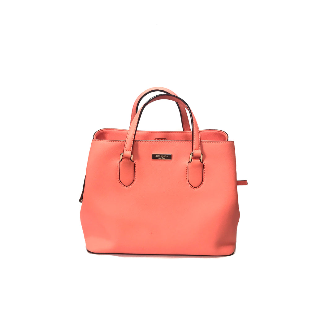 Kate Spade Coral Leather Satchel Tote | Pre Loved |