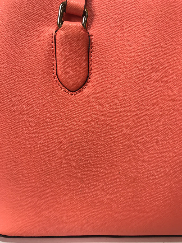 Kate Spade Coral Leather Satchel Tote | Pre Loved |