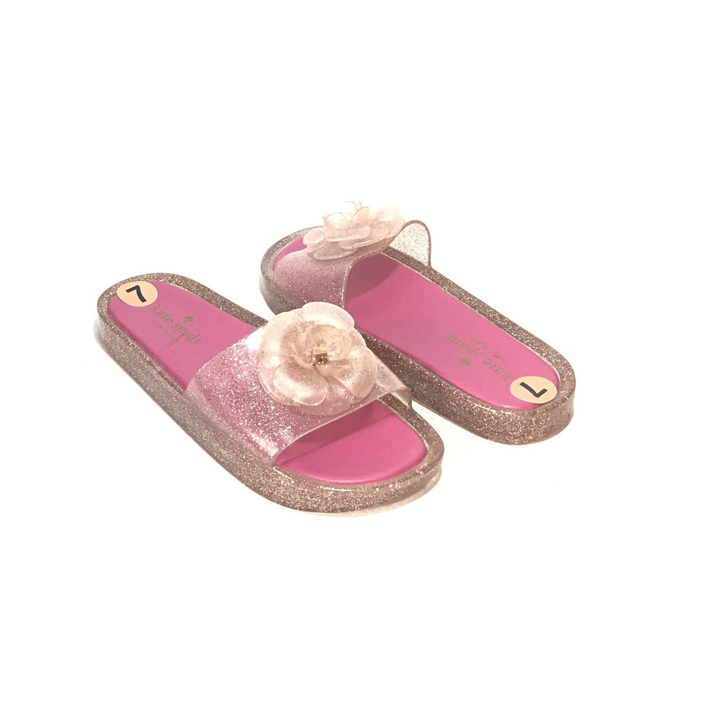 Kate Spade Pink Floral Jelly Slides | Like New |